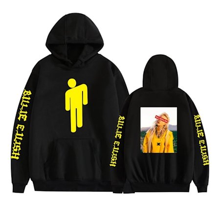 Billie Eilish Sweatshirt Unisex Trøje Æstetisk Hoodie Sort A V