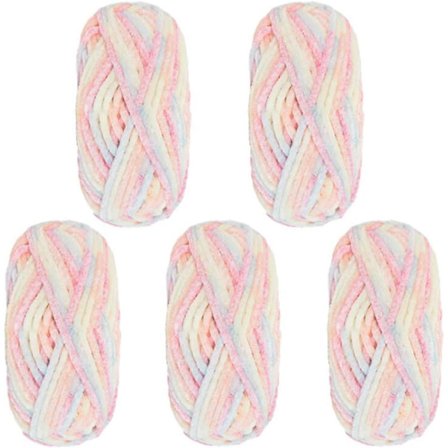 5-pack Supermjukt Chenille sammetsgarn Stickgarn Tjockt Varmt Virkgarn f?r konststickning Docka DIY-v?ska Tr?ja hantverk