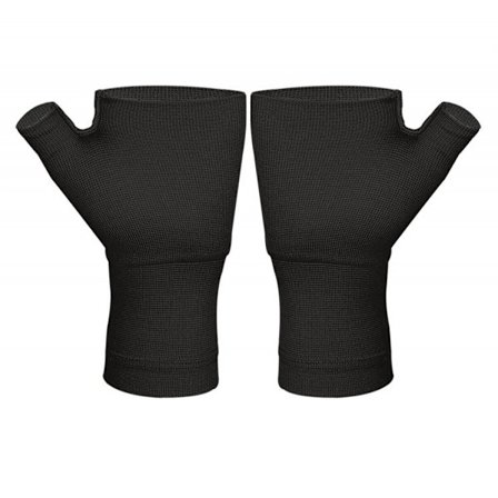 2 stk. Unisex håndledsstøtte ærme fingerløse håndledshandsker kompression gigt handsker sports håndledsstøtte bandage (sort M)