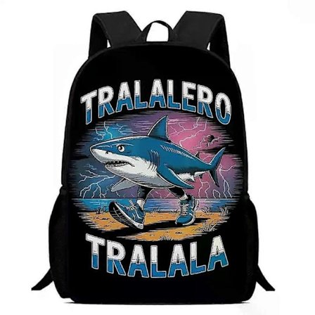 Skolväska Tralalero Tralala Ryggsäck Tungtung Sahur Brainrot Barn Skolväskor Barn Utomhus Sport Ryggsäck Rese Anime Ryggsäck Gåva 13 13