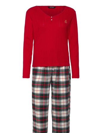 Lauren Ralph Lauren Homewear | Lrl L/S Knit Top Long Pant Pj Set | M