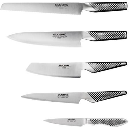 Global Knivsæt med 5 knive - Stål | KitchenOne