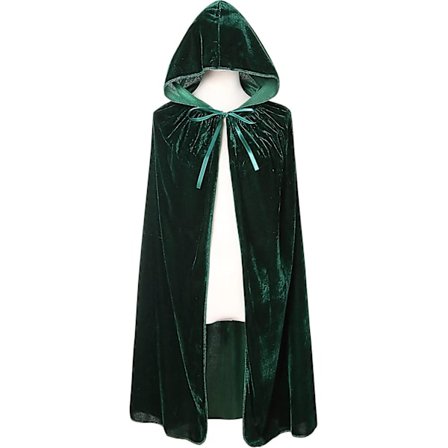 Velvet Hooded Cape Unisex Wizard Halloween Christmas Cosplay zy