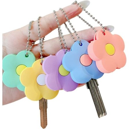 5 stk. blomstret nøglehætte Sød hætte Blomstret nøglehætte (blå, pink, lilla, orange, grøn)