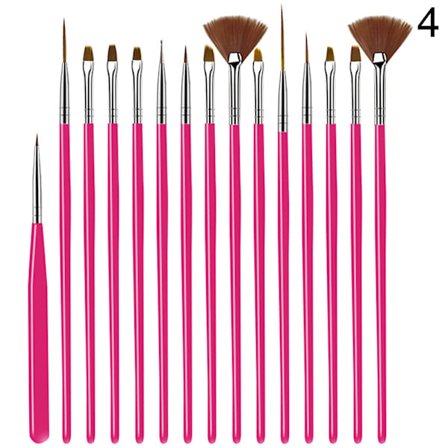 15 kpl Dotting Pen Crystal Handle Nail DIY Art UV-geelikynsiharja