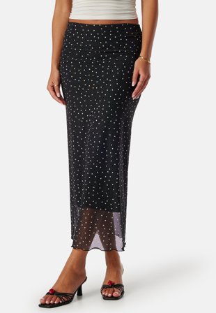 BUBBLEROOM Mesh Midi Skirt Klær