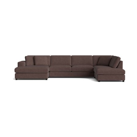 Oasis U-Form Sofa, links, Lincoln Braun, Cord-Optik, modernes Design, bequeme Nozag-Federung, hochwertige Polsterung, 79cm Höhe Wohnzimmer