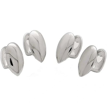 【PP】Lureen Metallgrillz Vampyrtann Dracula Hip Hop Grillz For Tennene Dine Sølv 4 stk