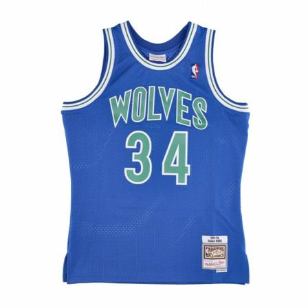 Mitchell & Ness basketball jersey man nba swingman hardwood classics no 34 isaiah rider jr mintim , Blauw , Heren , Maat: S Shirts