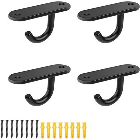 4-pak skruer krok, 6cm rustfritt stål takkrok med 8 skruer, sveiset base krok skruer for små takvifter, vegglamper og myggnett