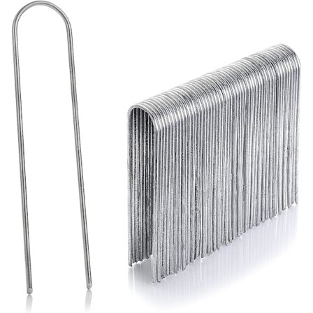 Paket med 50 st rostfria fäststolpar, galvaniserade, 150 mm höga, 40 mm långa, 2,5 mm diameter