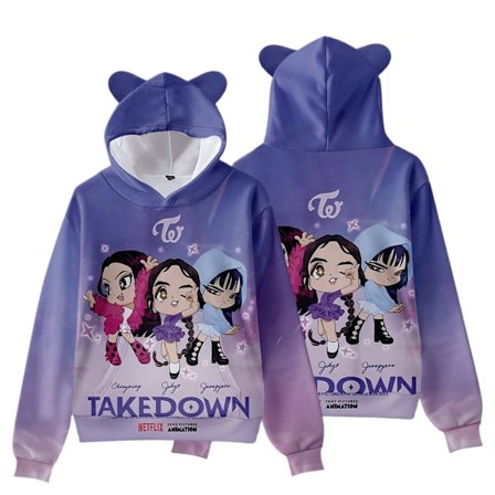 KPop Dæmonjagt Pige Gruppe Katteøre Hættetrøje til Børn, Casual Pullover - Style 4 - 120CM