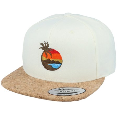 Iconic - Bílá snapback Kšiltovka - Aloha Sunset Natural/Cork Snapback @ Hatstore