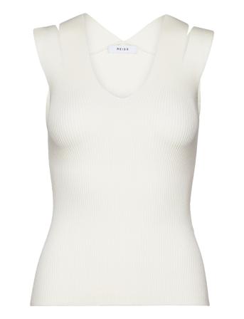 Nina Vests Knitted Vests Hvit Reiss*Betinget Tilbud
