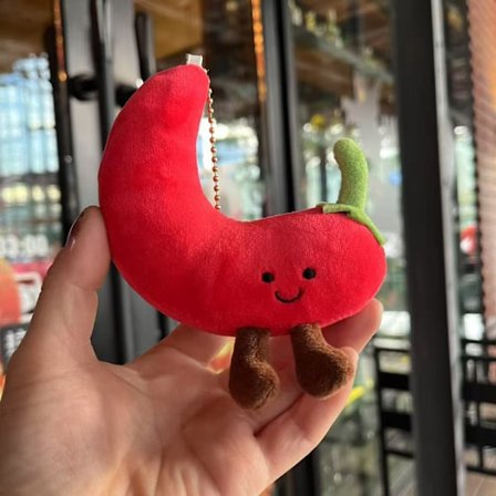 Frugt Party Dukker Jellycat Plyslegetøjsdukker Børnefødselsdags Julegaver - Chili vedhæng 10cm