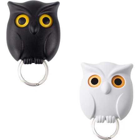 2 stk. Ugle Nøgleholder Sød Ugle Vægholder, Magnetisk Natugle Nøgleholder med Automatisk Åben Lukning Øjne Ugle Nøgleholder
