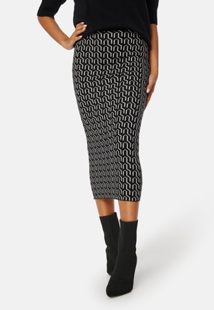 VERO MODA Gold Needle Art 7/8 Pencil Skirt Black Detail:W Birch Klær