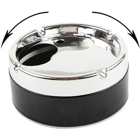 Roterande askkopp med lock, portabel askkopp