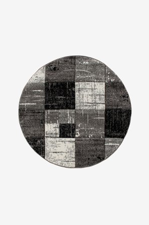 KM Home - Tæppe London - Sort - Fladvævede tæpper - 160X160 - Fra Homeroom