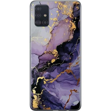 Samsung Galaxy A51 Läpinäkyvä kuori Purppuranhohtoinen Marm