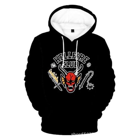 Stranger Things Huppari | Rento Fleece-collegepaita Hupulla | Mukavat TV-sarjan Fanivaatteet*CRWY-041659*S CRWY-041659 S CRWY-041659 S