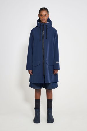 Mosebacke Patch Raincoat Navy