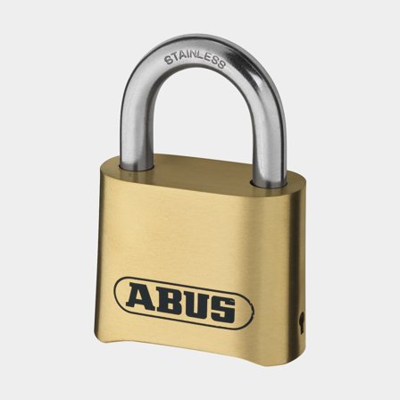 Candado con combinación ABUS 180IB/50, con grillete de acero inoxidable, Ø8 mm, latón