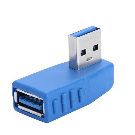 2 stk. USB 3.0 Type A hann til hunn venstre høyre opp ned vinkeladapter konverterkabel #3