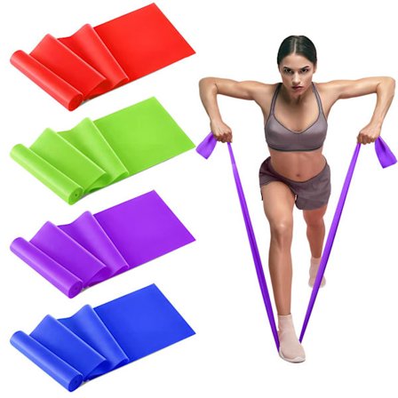 4 kpl:n kuntoilunauhasarja, jossa 4 vastustasoa, Theraband-kuntoilunauha pitkät kuntoilunauhat joogaa, pilatesta ja voimaharjoittelua varten