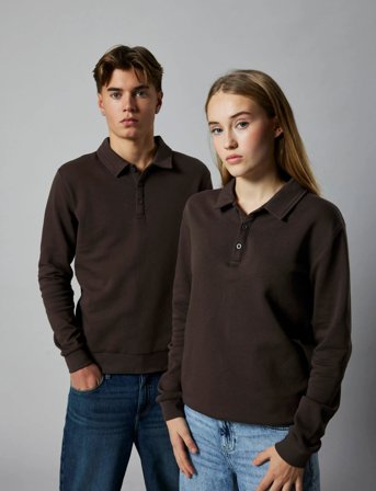 LMTD Nlnnizu Ls Bru Polo Sweat - Brown - 170-176