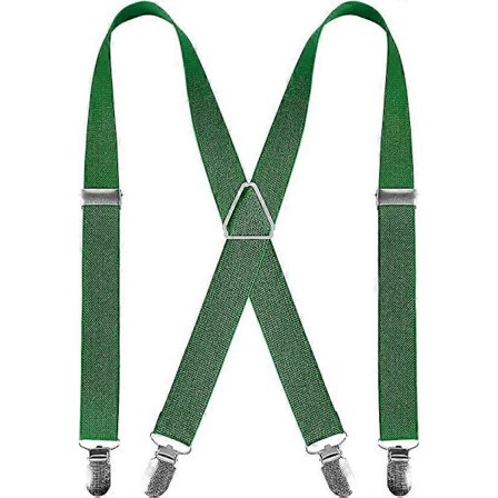 Seler for menn med 4 klips X-form, justerbare elastiske seler for menns bukser, menns seler bryllup business casual bukseseler (grønn)