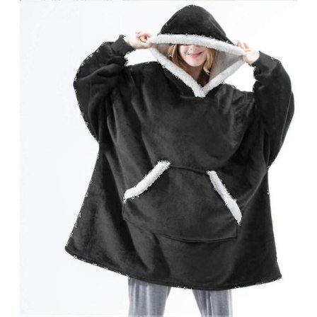 Filt Sweatshirt Oversized hoodie Bärbar filt Mjuk Varm Bekväm Giant Front Pocket S