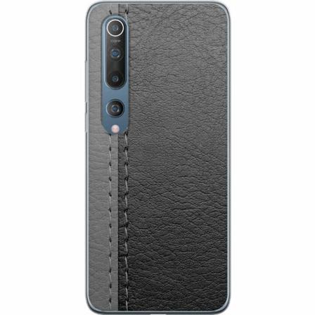 Xiaomi Mi 10 5g Genomskinligt Skal Black & Grey Leather