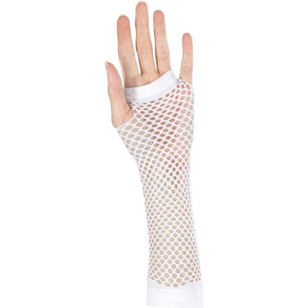 Mesh handsker - lange hvide