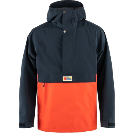 Fjällräven Men's Vardag Hydratic Anorak in Dark Navy/Flame Orange | Size: Large, Hydratic/Polyester
