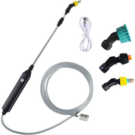 Teleskopisk lancesprøjte, elektrisk, taglance, med justerbar messingdyse, kompatibel til beskyttelse af haveplanter