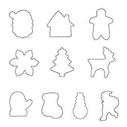 10 Stykker 3D Tegneserie Fondant Kageform Kiks Tema Jul Form af Snemand Fyr Snefnug Handsker Rustfrit Stål