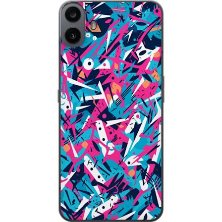 Kompatibel Mobilcover til Nothing CMF Phone 1 Dynamisk abstrakt mønster med skarpe former og penselstrøg i lyserød og turkis