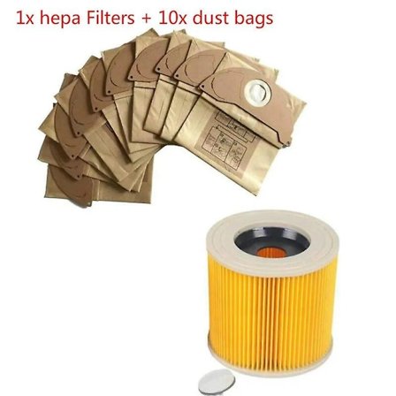 Støvsugerfilter HEPA-filter Støvsugerposer til Karcher WD2.250 A2004 A2054 Filterposer Støvsugerdele-XS6-