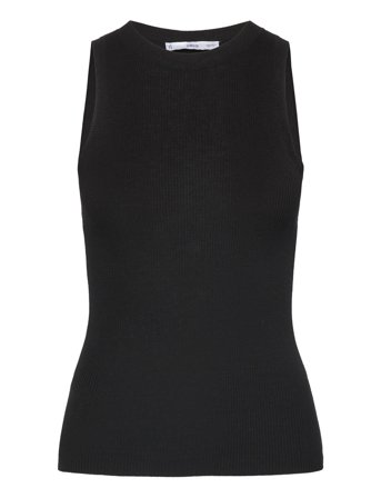 Ribbed Knit Top Black Mango