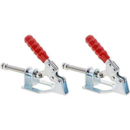 2 stk. 32MM Knektklemmer GH-302-F, 136kg Holdekapasitet Vertikal Hurtigutløser Håndverktøy Hold-Down Klemme GH-302-FM for Sveising, Trearbeid, Form