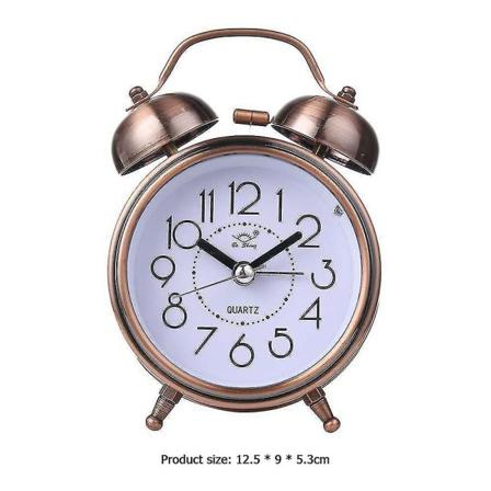 3-tommers klassisk vekkerklokke Vintage Retro Silent Pointer Clocks Høyt Brown