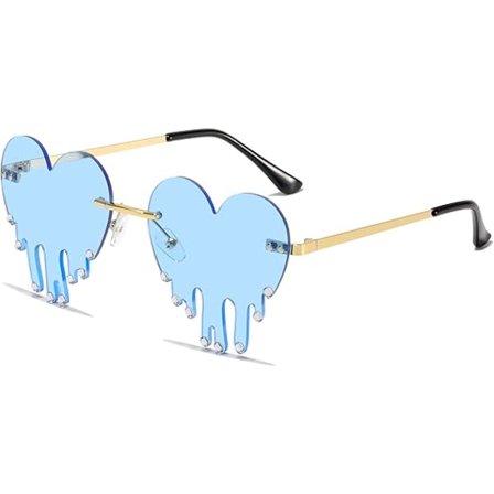 2 stk. Kærlighed Hjerte Solbriller Kvinder Vintage Hjerteformede Solbriller Rhinestone Ferie Karneval 70'er Party Solbriller UV-beskyttelse