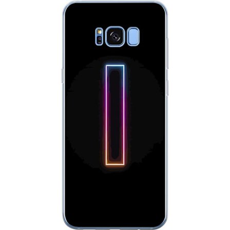 Kompatibel Mobilcover til Samsung Samsung Galaxy S8 Minimalistisk neonbogstav I i regnbuefarver mod mørk baggrund