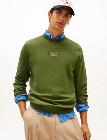 Tommy Hilfiger Brand Love Sweatshirt - Khaki green - S