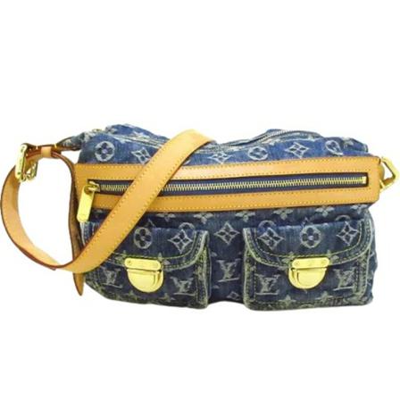 Louis Vuitton Vintage Pre-owned Bomull louis-vuitton-vskor blå, Dam Vintage Väskor, Dam, Storlek: ONE SIZE