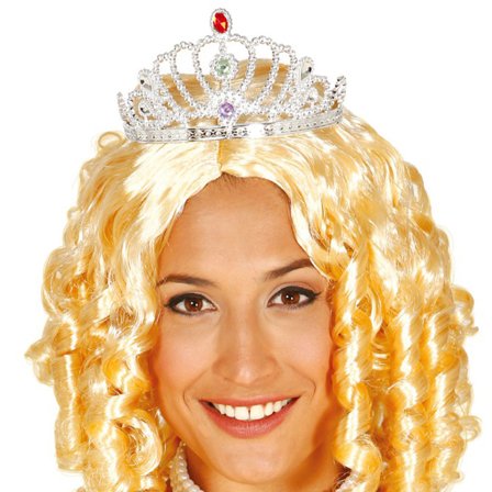 Tiara med Tre Juveler Silver