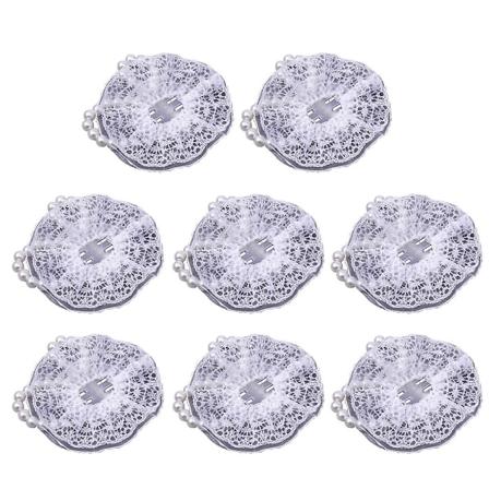 8 stk. DIY håndledsblomst brudeperler elastisk perle armbånd til bryllupsfest (hvid)