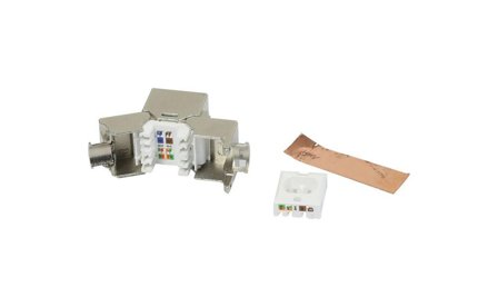 SYNERGY Keystone,Modul, TP-Buchse(RJ45), CAT6A, 500MHz, Slim-line/Short mit Staubschutzklappe, Synergy 21,