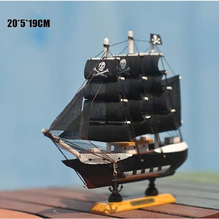 BLACK PIRATE Skip Monteringsmodell Tre Seilbåt Skala Dekorasjon Tre Kits(L)